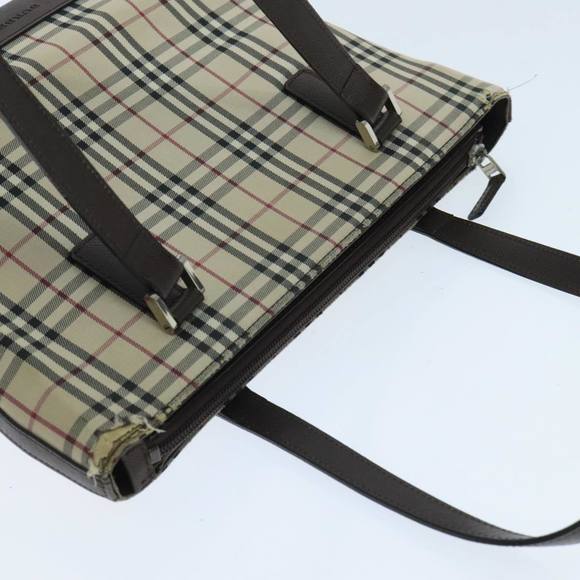 BURBERRY Nova Check Tote Bag Canvas Beige Auth 95891 - Picture 6 of 16